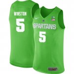 Men Cassius Winston Michigan State Spartans #5 Nike NCAA Green Authentic College Stitched Basketball Jersey QQ50C10HL
